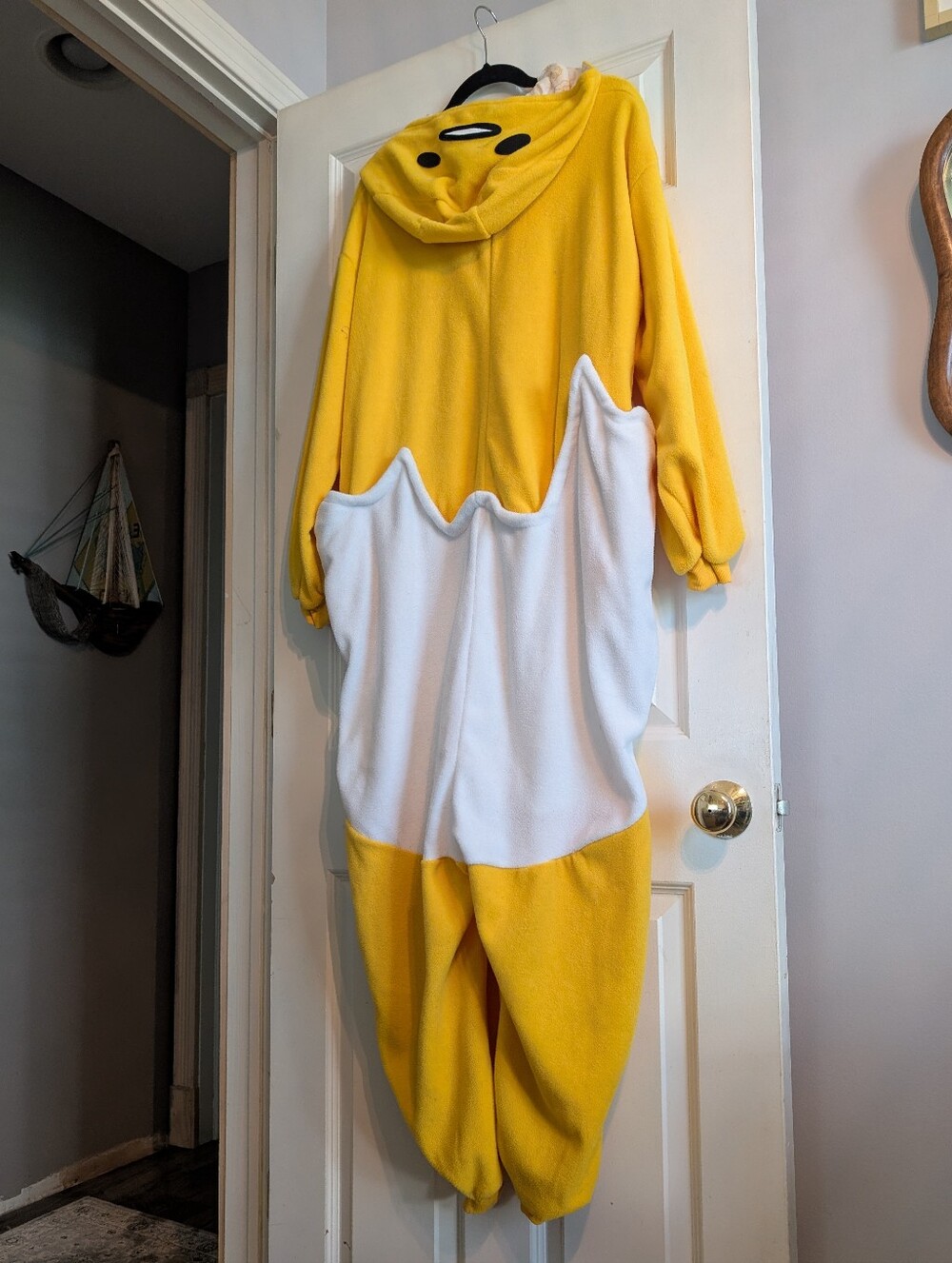 Gudetama Yellow & White Fleece Onesie Kigurumi